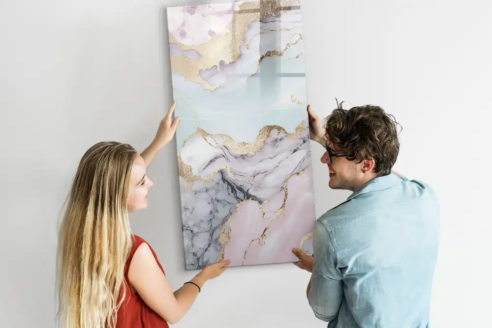 Tableau magnétique avec feutre en marbre naturel