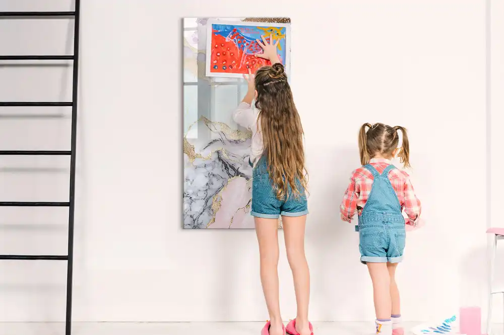Tableau magnétique avec feutre en marbre naturel