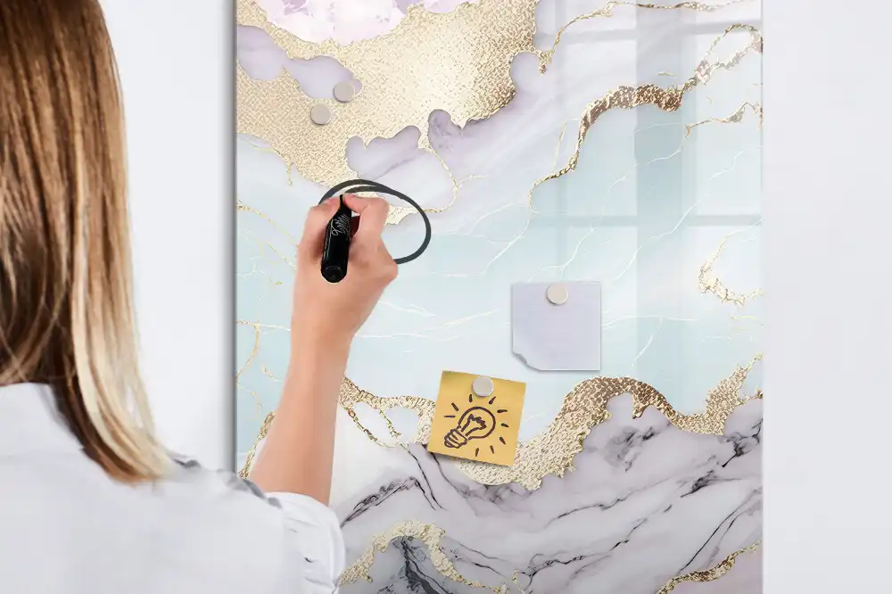 Tableau magnétique avec feutre en marbre naturel
