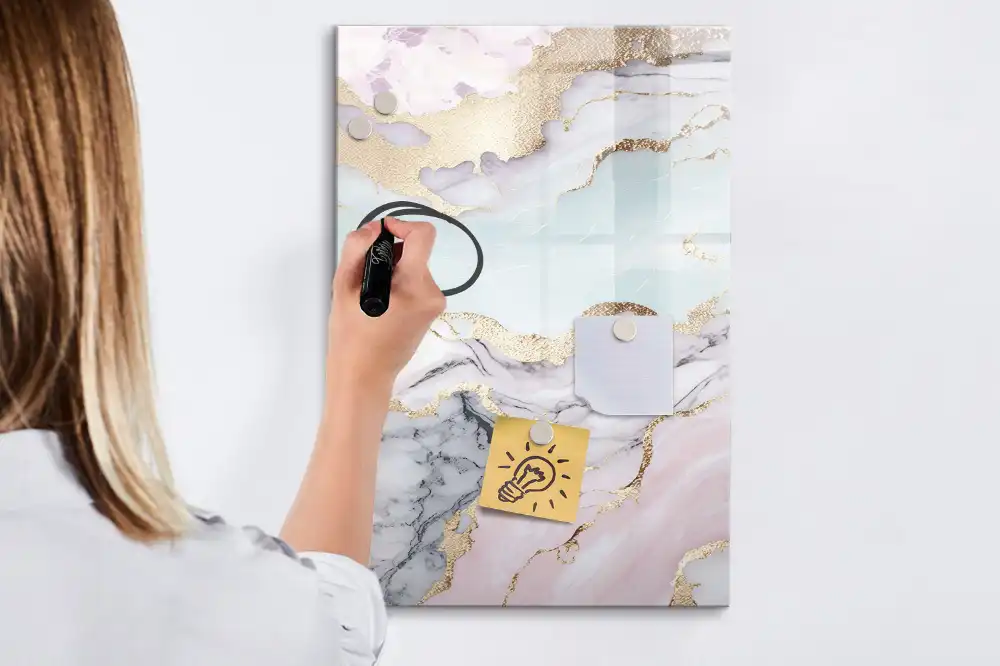 Tableau magnétique avec feutre en marbre naturel