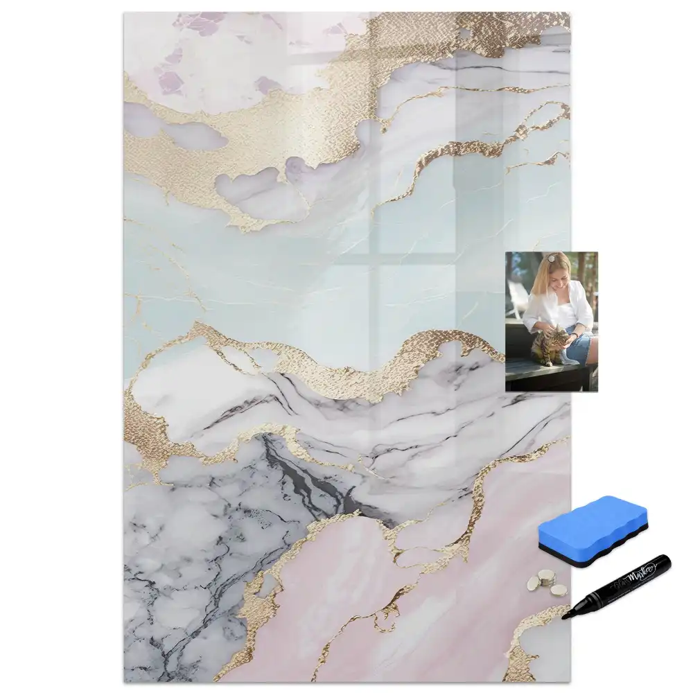 Tableau magnétique avec feutre en marbre naturel