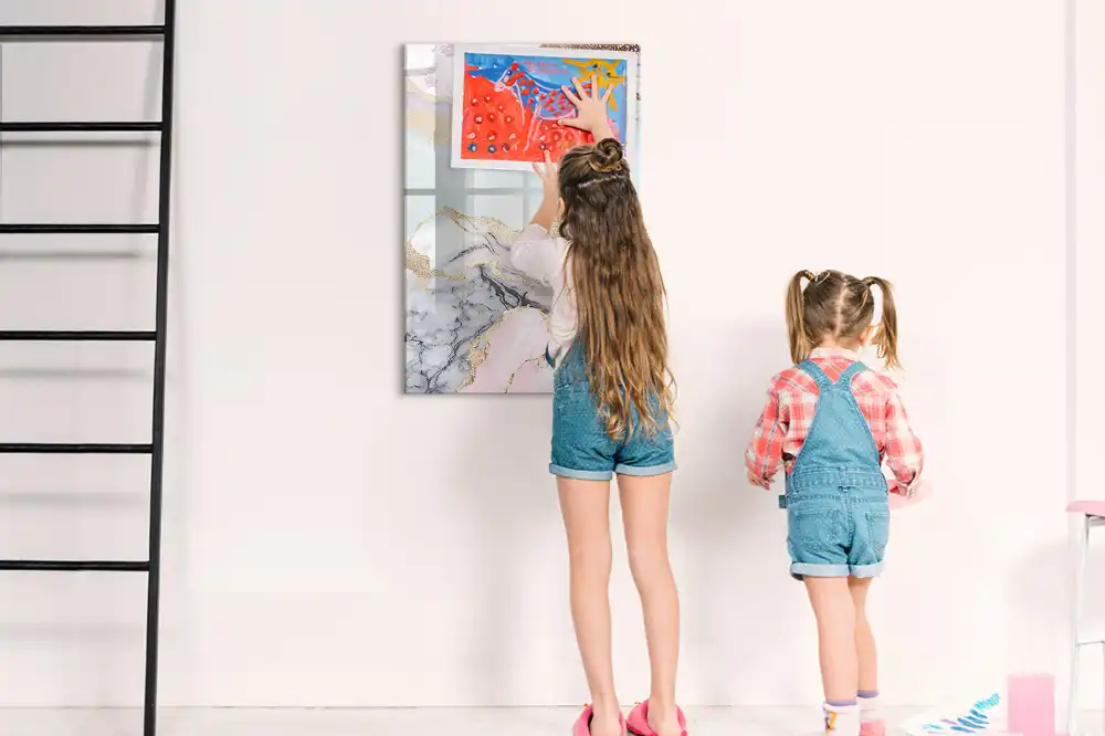 Tableau magnétique avec feutre en marbre naturel