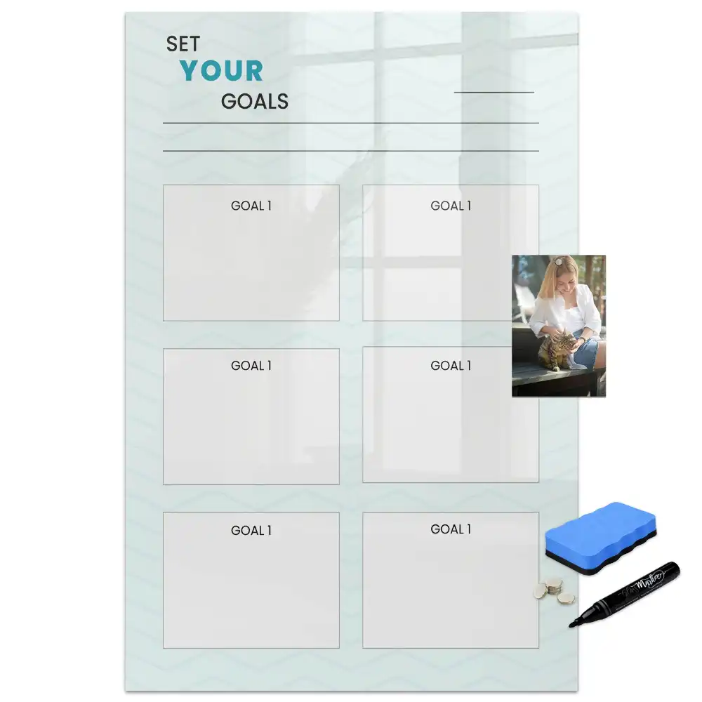 Tableau magnétique avec feutre pour fixation d'objectifs