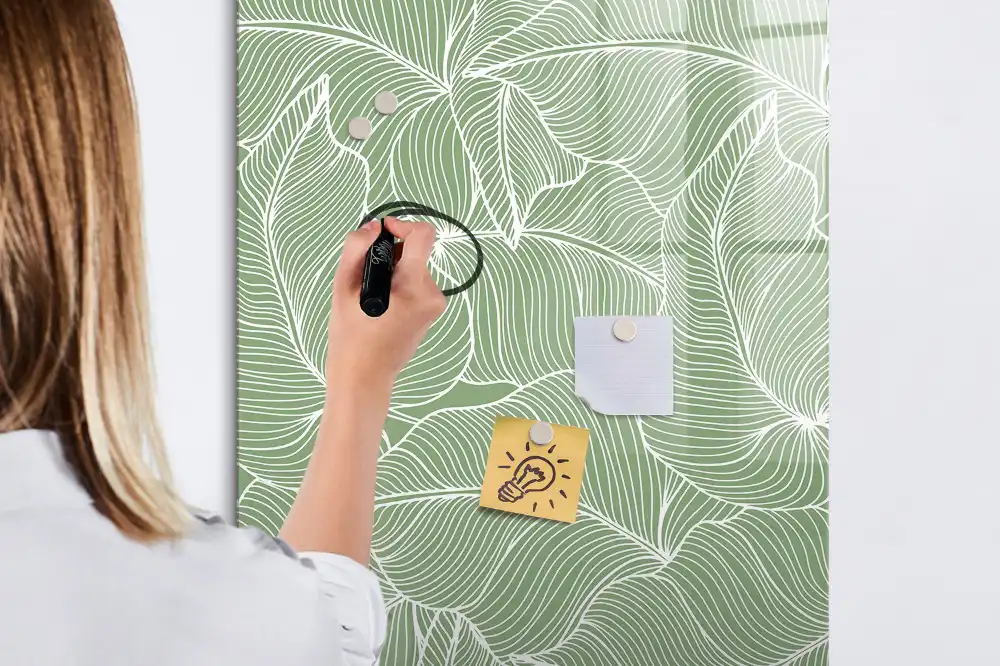 Tableau magnétique pour dessin à motif de grandes feuilles