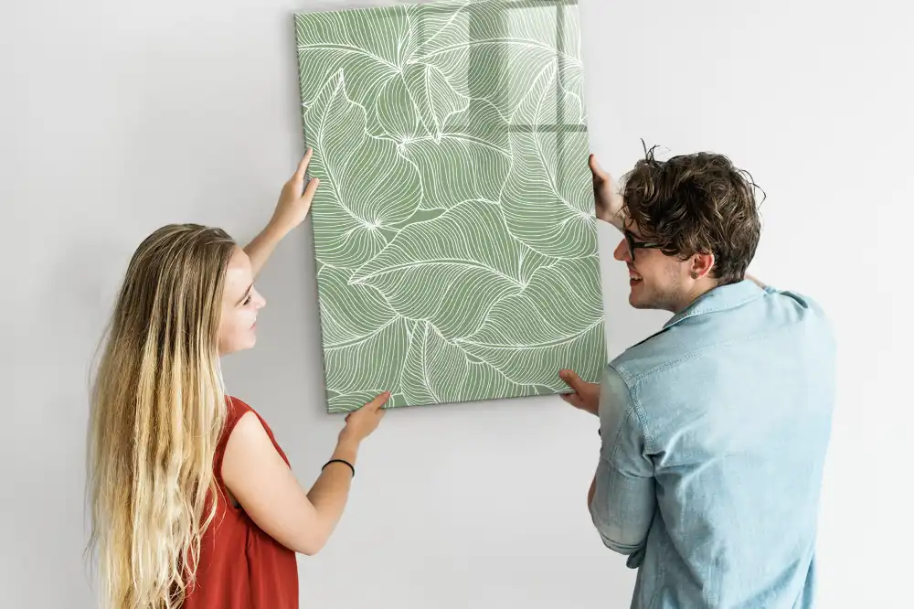 Tableau magnétique pour dessin à motif de grandes feuilles