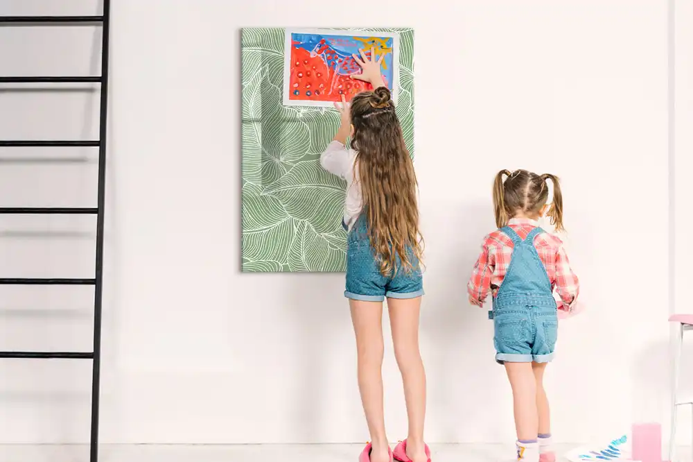 Tableau magnétique pour dessin à motif de grandes feuilles