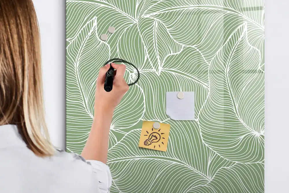 Tableau magnétique pour dessin à motif de grandes feuilles