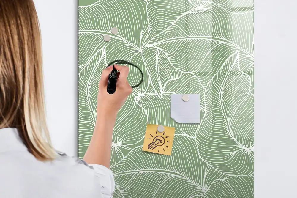 Tableau magnétique pour dessin à motif de grandes feuilles