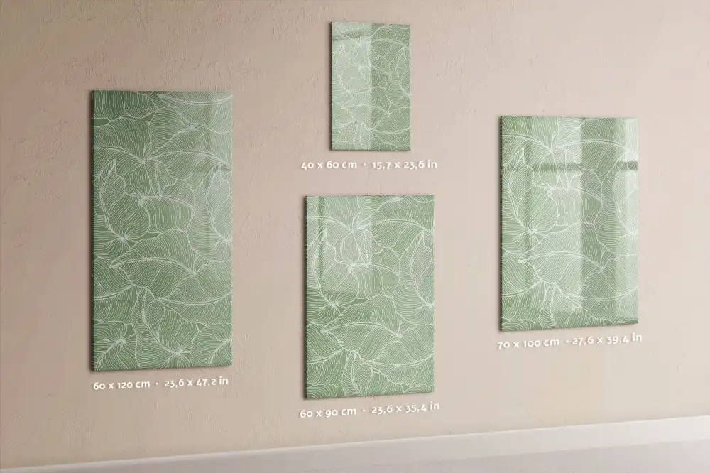 Tableau magnétique pour dessin à motif de grandes feuilles