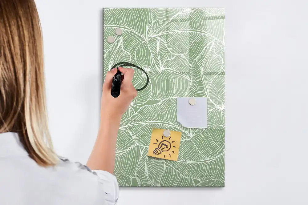 Tableau magnétique pour dessin à motif de grandes feuilles