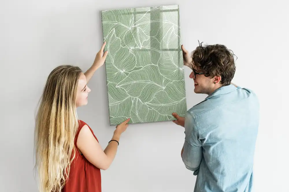 Tableau magnétique pour dessin à motif de grandes feuilles