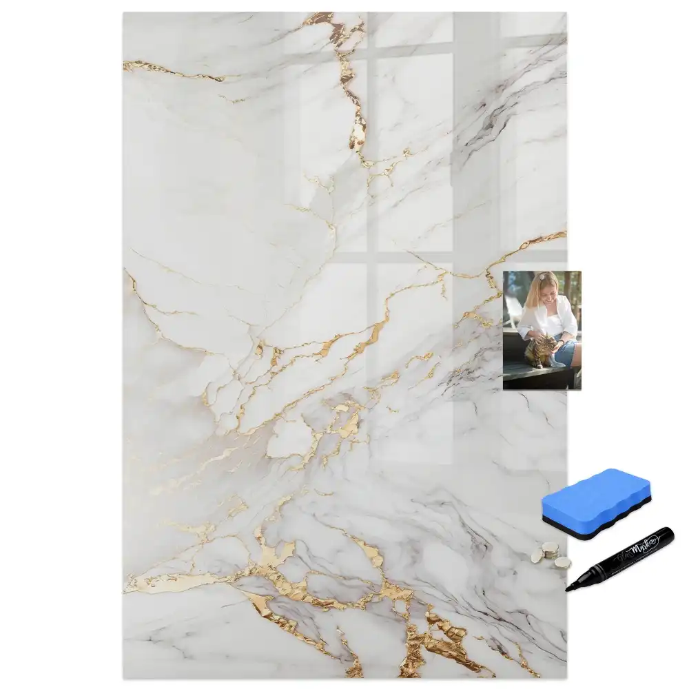 Tableau magnétique effaçable à motif marbre décoratif