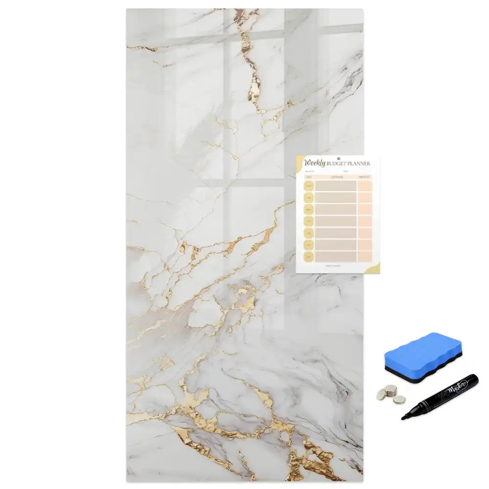 Tableau magnétique effaçable à motif marbre décoratif