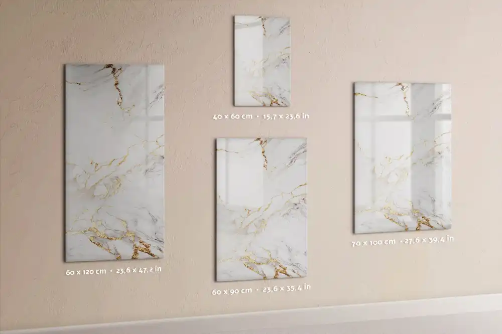 Tableau magnétique effaçable à motif marbre décoratif