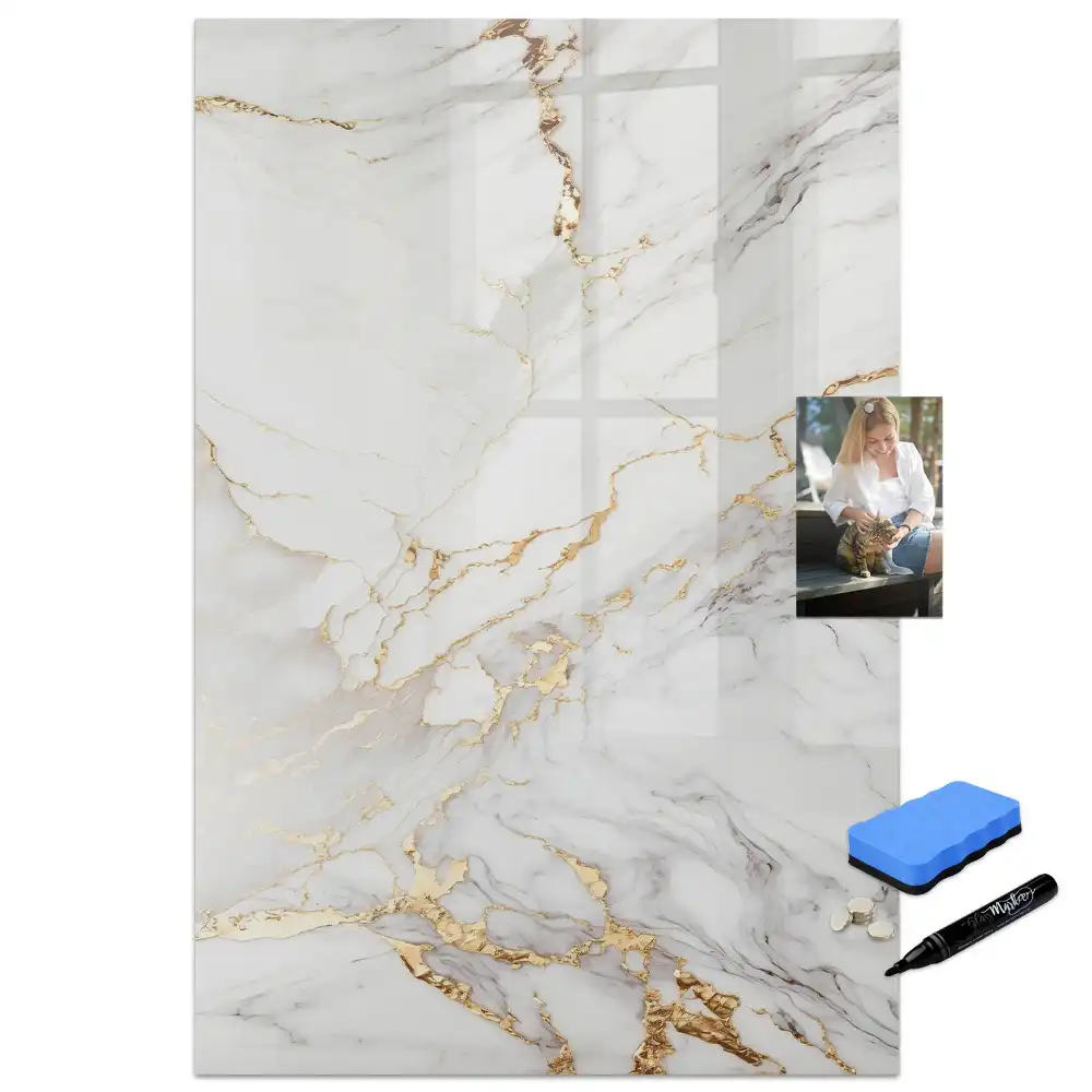 Tableau magnétique effaçable à motif marbre décoratif