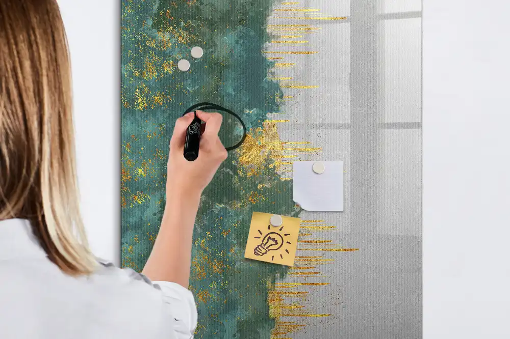 Tableau blanc magnétique effaçable à sec avec motif graphique décoratif