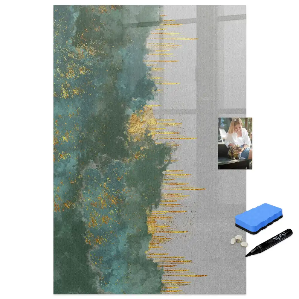 Tableau blanc magnétique effaçable à sec avec motif graphique décoratif