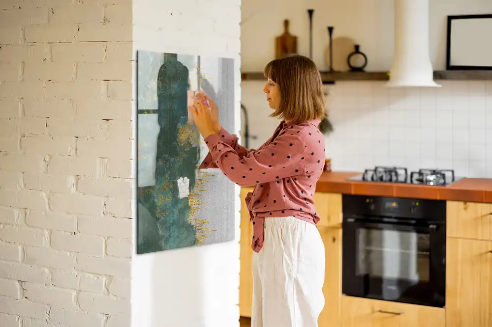 Tableau blanc magnétique effaçable à sec avec motif graphique décoratif