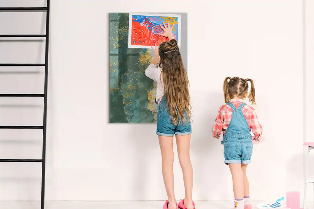 Tableau blanc magnétique effaçable à sec avec motif graphique décoratif