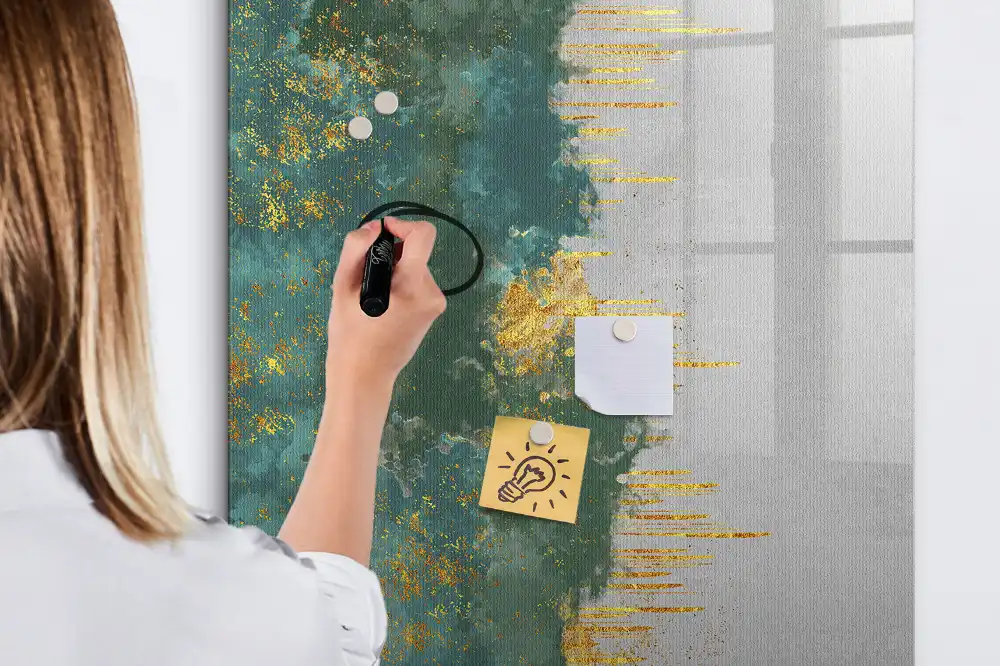 Tableau blanc magnétique effaçable à sec avec motif graphique décoratif