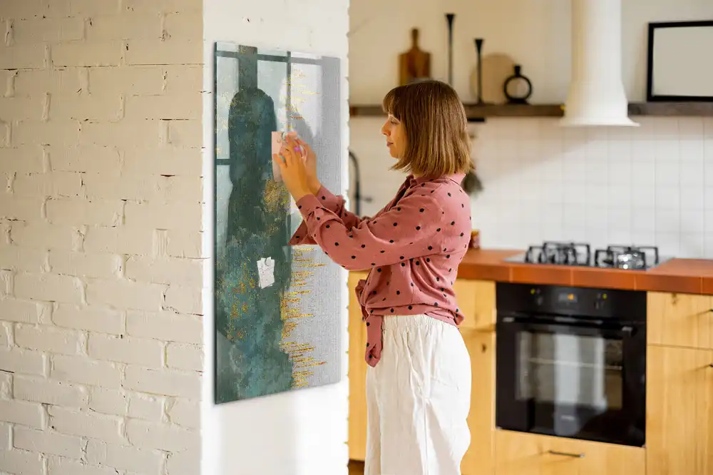 Tableau blanc magnétique effaçable à sec avec motif graphique décoratif