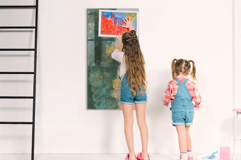 Tableau blanc magnétique effaçable à sec avec motif graphique décoratif