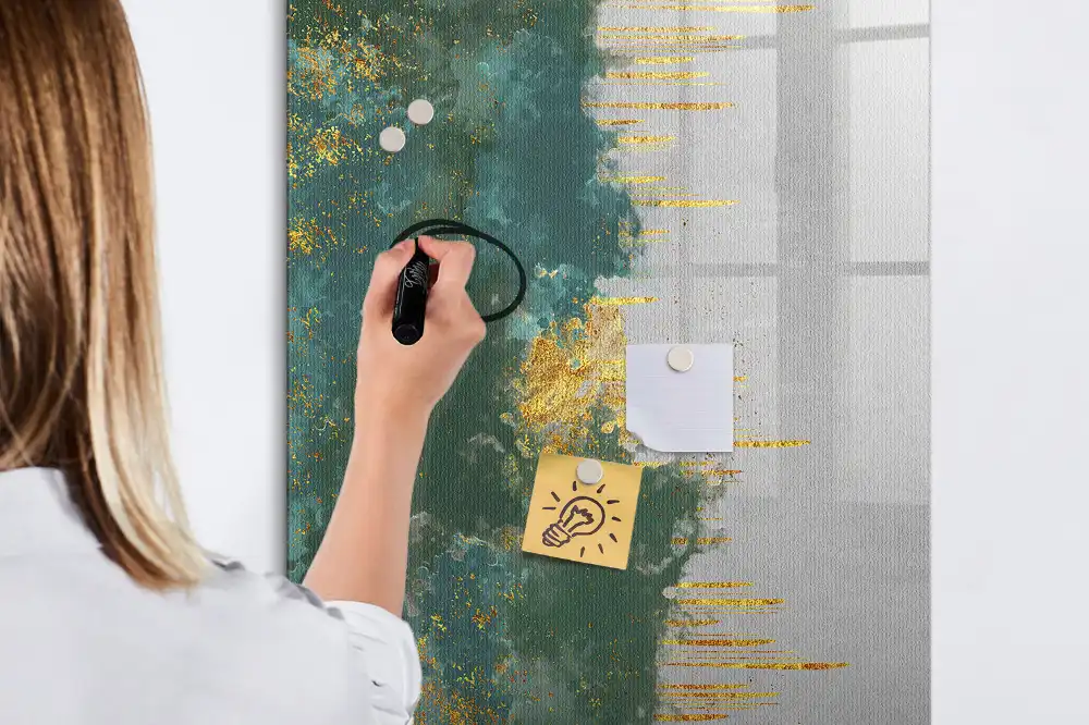 Tableau blanc magnétique effaçable à sec avec motif graphique décoratif