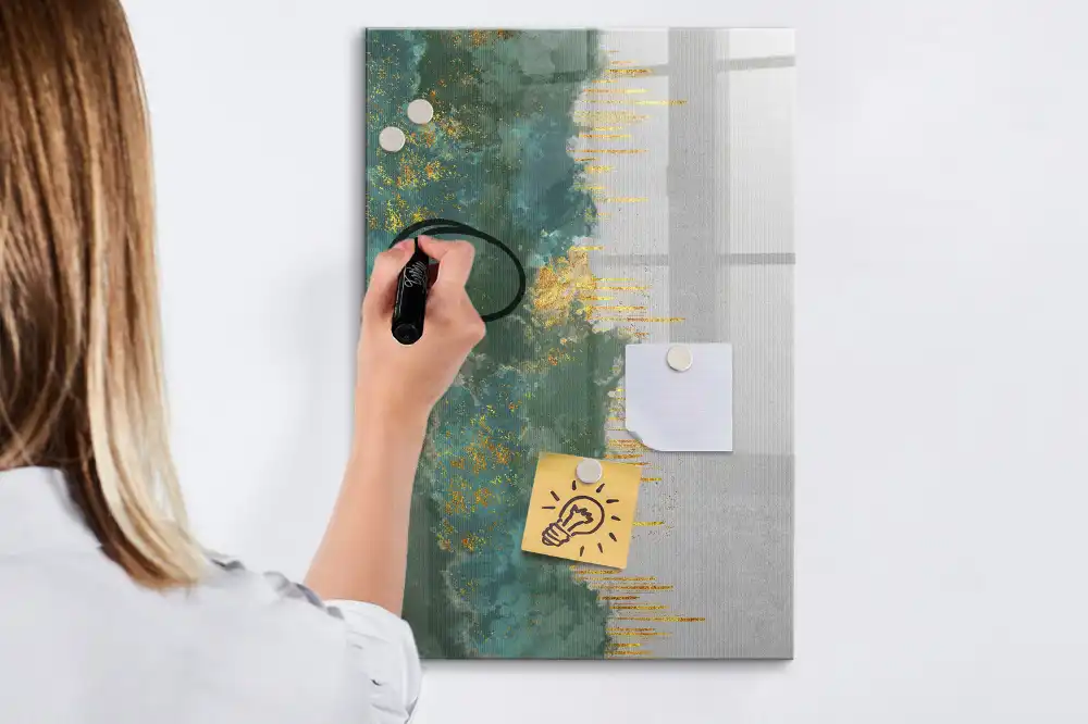 Tableau blanc magnétique effaçable à sec avec motif graphique décoratif