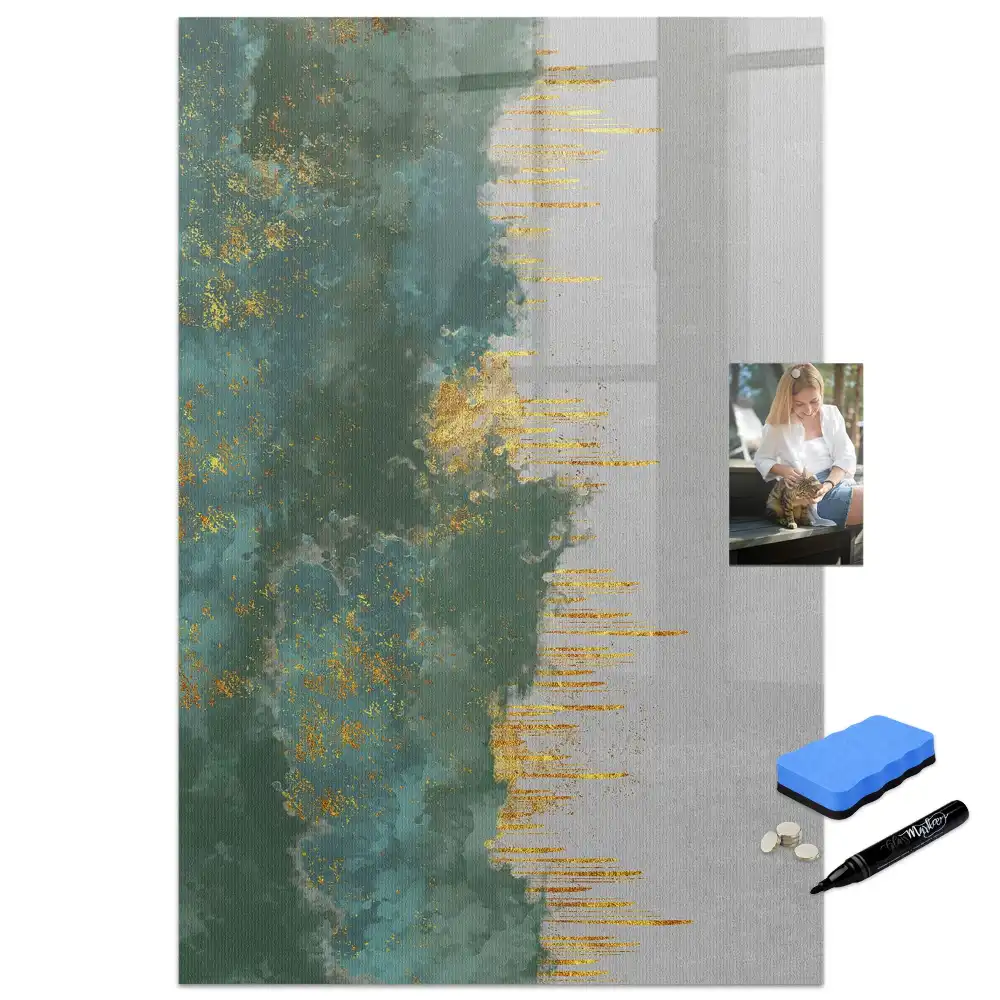 Tableau blanc magnétique effaçable à sec avec motif graphique décoratif