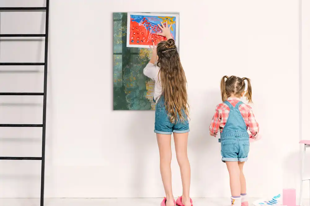 Tableau blanc magnétique effaçable à sec avec motif graphique décoratif
