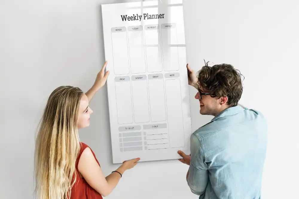 Tableau magnétique hebdomadaire pour dessin et organisation