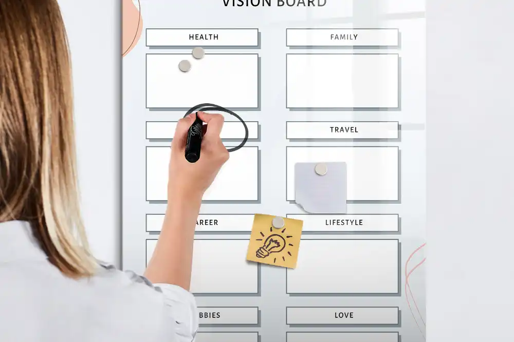 Tableau magnétique effaçable à sec style de vie sain