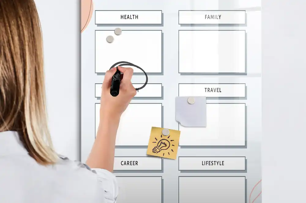 Tableau magnétique effaçable à sec style de vie sain