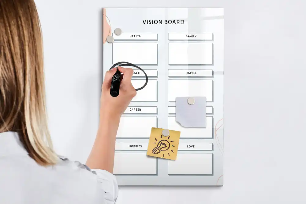 Tableau magnétique effaçable à sec style de vie sain