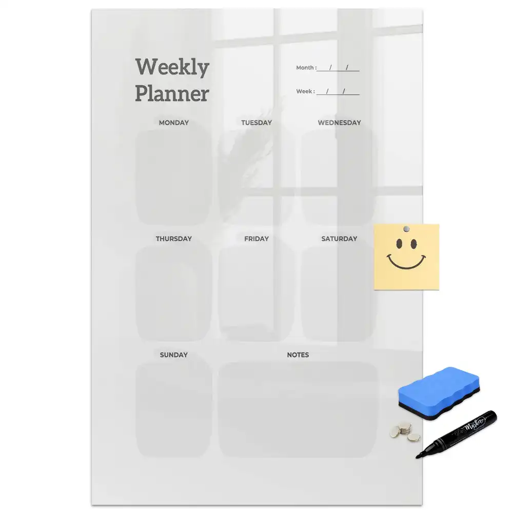 Tableau magnétique pour dessin et planning hebdomadaire