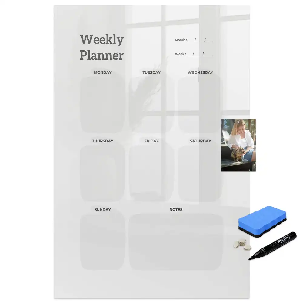 Tableau magnétique pour dessin et planning hebdomadaire