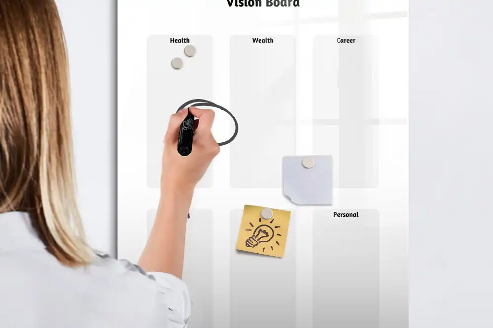 Tableau magnétique pour écriture et visualisation