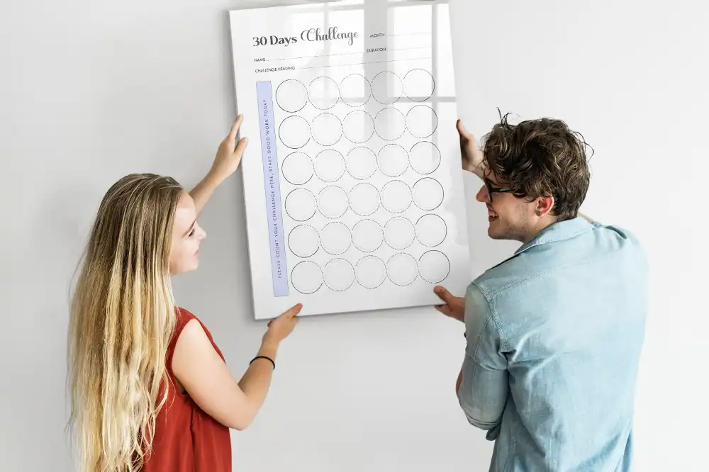 Tableau magnétique effaçable à sec 30 jours de défi