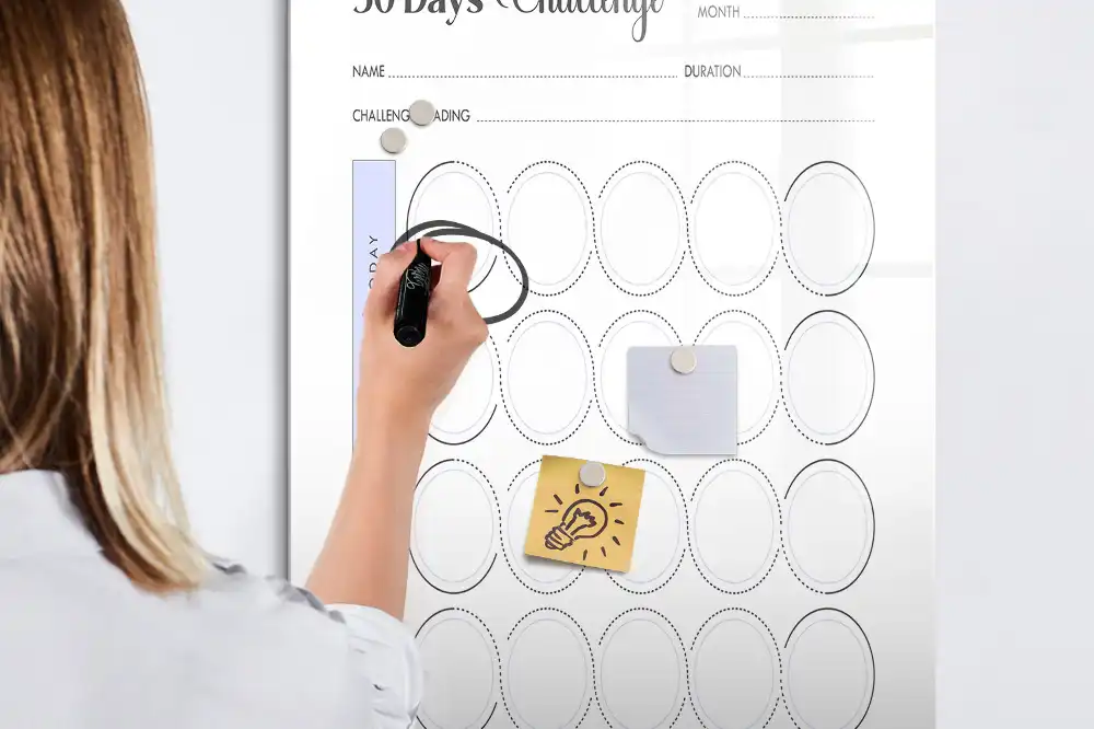Tableau magnétique effaçable à sec 30 jours de défi