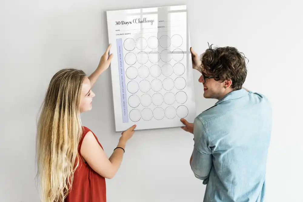 Tableau magnétique effaçable à sec 30 jours de défi
