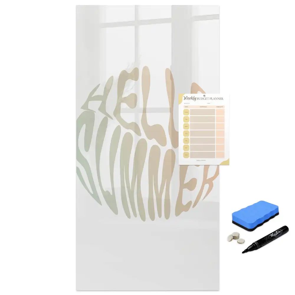 Tableau magnétique avec feutre et motif Bonjour été