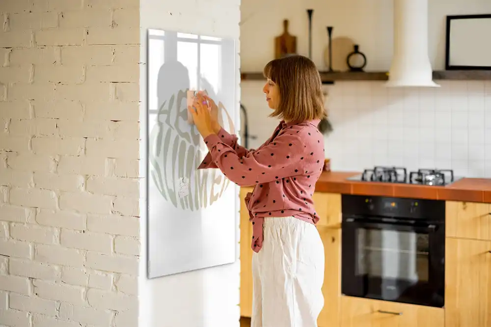 Tableau magnétique avec feutre et motif Bonjour été