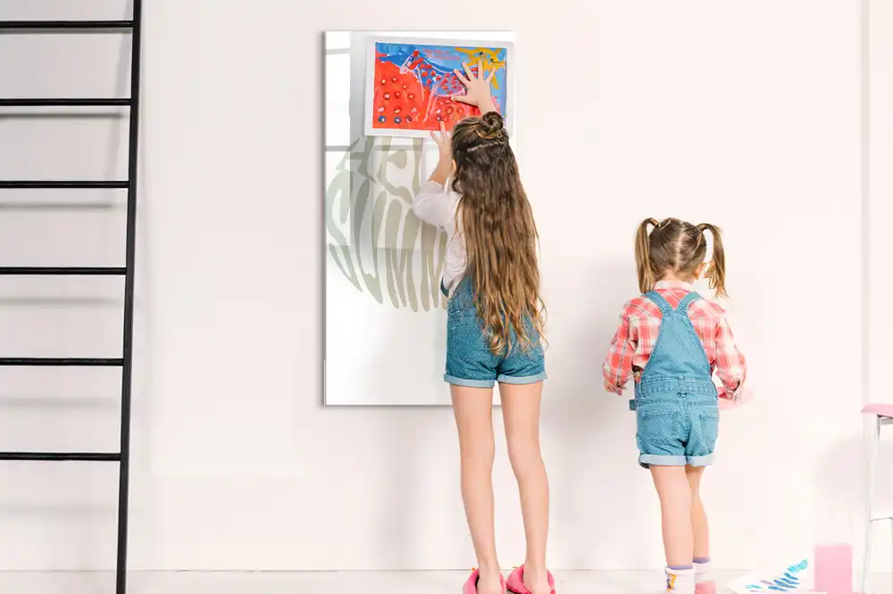 Tableau magnétique avec feutre et motif Bonjour été