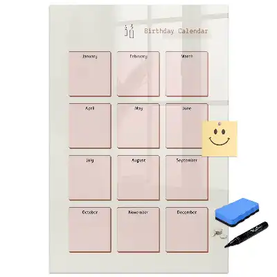 Tableau magnétique pour dessin et calendrier d'anniversaire