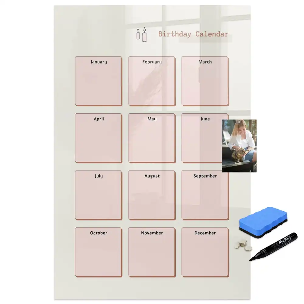 Tableau magnétique pour dessin et calendrier d'anniversaire