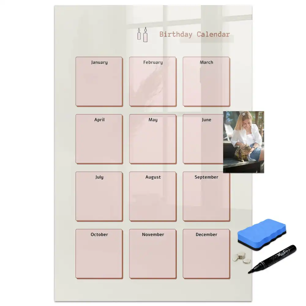 Tableau magnétique pour dessin et calendrier d'anniversaire
