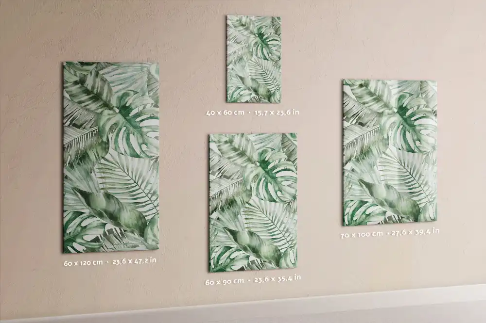 Tableau magnétique pour écriture motif feuilles peintes à l'aquarelle