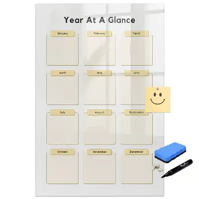 Tableau magnétique effaçable à sec pour planning annuel