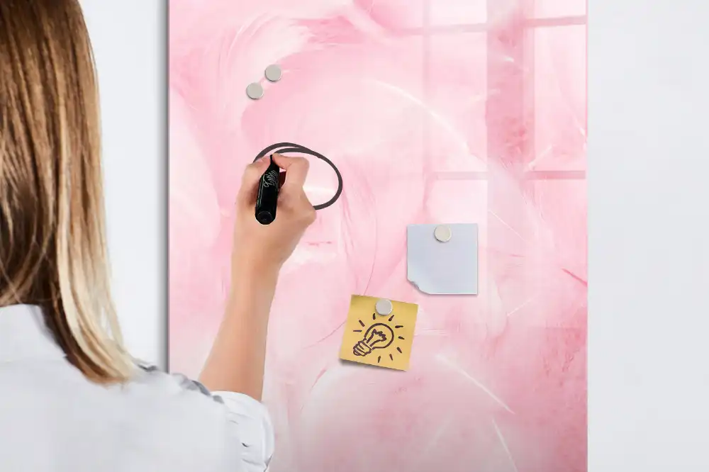 Tableau magnétique effaçable à motifs de plumes duveteuses