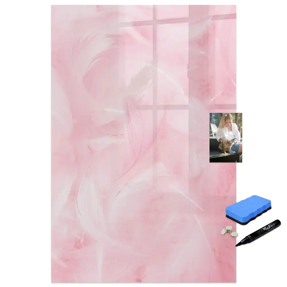 Tableau magnétique effaçable à motifs de plumes duveteuses